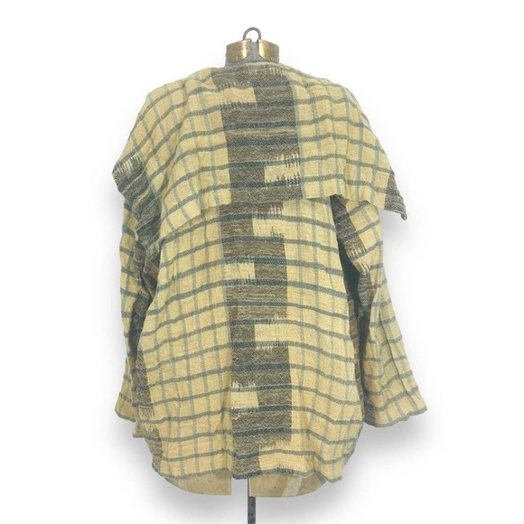 Yasuko Kurisaka Plaid Check Open Front Cardigan Sweater Multi-Color Size Large - Picture 2 of 6